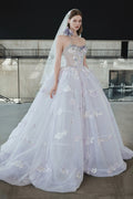 Ethereal Lilac 3D Floral Couture Ballgown | Hand-Beaded Corset Wedding Dress
